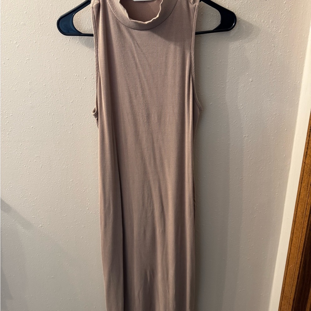 Cherish Sleeveless Beige Midi Dress